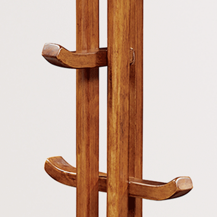 Traditional Vintage Wooden Coat Rack: Freestanding Organizer With Curved Hook - Space-Saving Hall Tree For Entryway