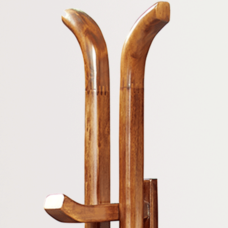 Traditional Vintage Wooden Coat Rack: Freestanding Organizer With Curved Hook - Space-Saving Hall Tree For Entryway