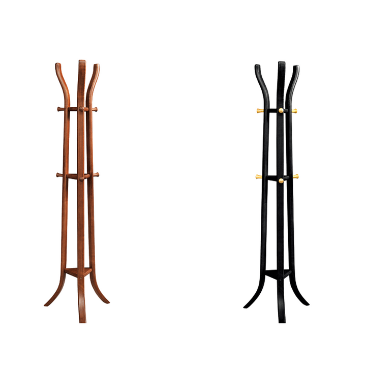 Elegant Vintage Ash Wood Coat Rack: Curved Branch-Style Hooks - Tripod Freestanding Sculptural Bentwood Hall Tree For Entryway