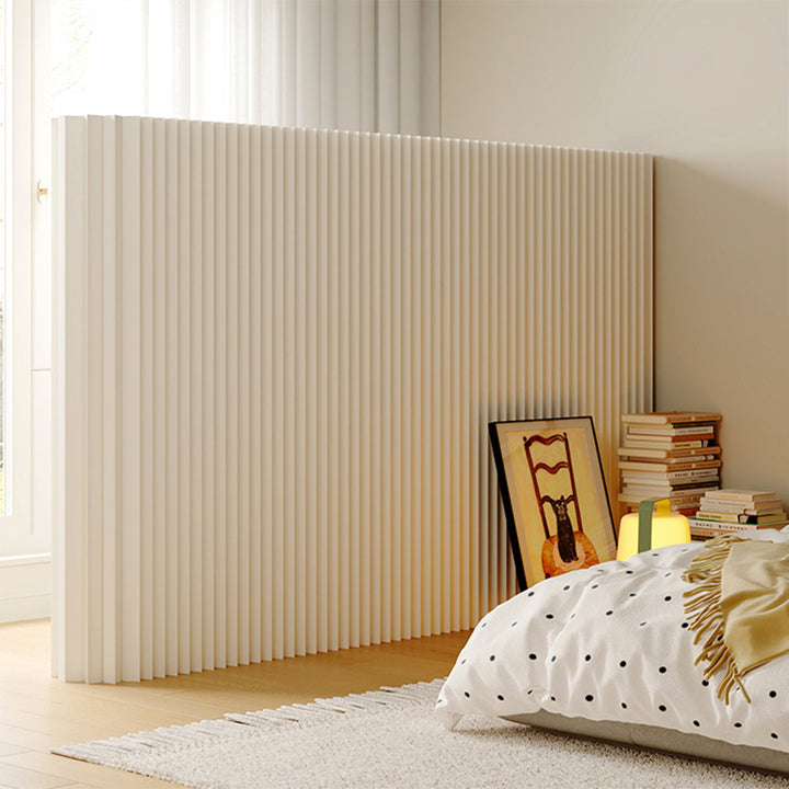 Modern Art Deco Rectangular Curved Kraft Paper Acrylic Foldable Expandable Accordion Screen Room Divider For Living Room