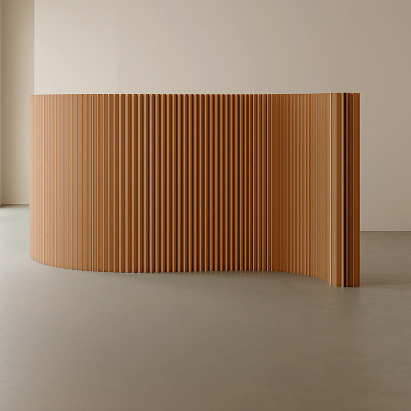Modern Art Deco Rectangular Curved Kraft Paper Acrylic Foldable Expandable Accordion Screen Room Divider For Living Room
