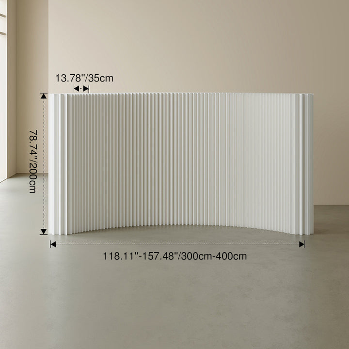 Modern Art Deco Rectangular Curved Kraft Paper Acrylic Foldable Expandable Accordion Screen Room Divider For Living Room
