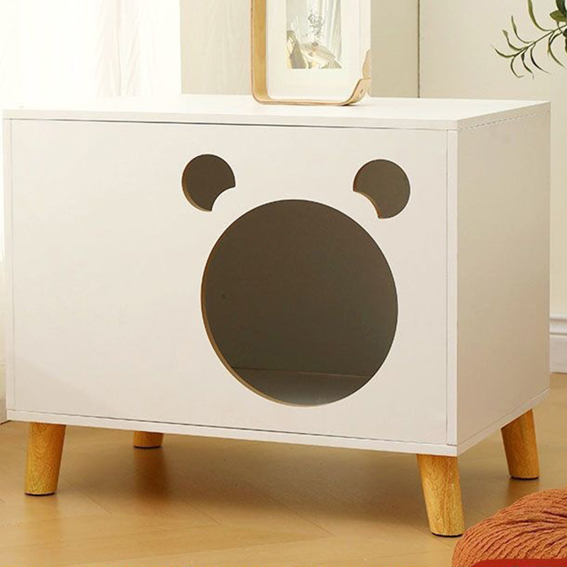 Modern Minimalist Rectangular Medium Density Fiberboard Nightstand 4-Leg 2-Tier For Bedroom