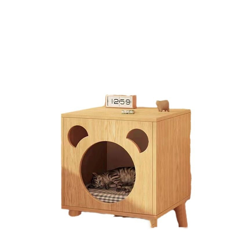 Table de chevet rectangulaire minimaliste moderne en panneau de fibres à densité moyenne, à 4 pieds, à 2 niveaux, pour chambre à coucher 