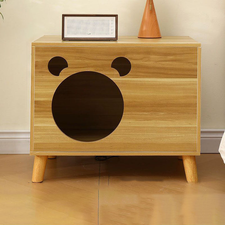 Table de chevet rectangulaire minimaliste moderne en panneau de fibres à densité moyenne, à 4 pieds, à 2 niveaux, pour chambre à coucher 