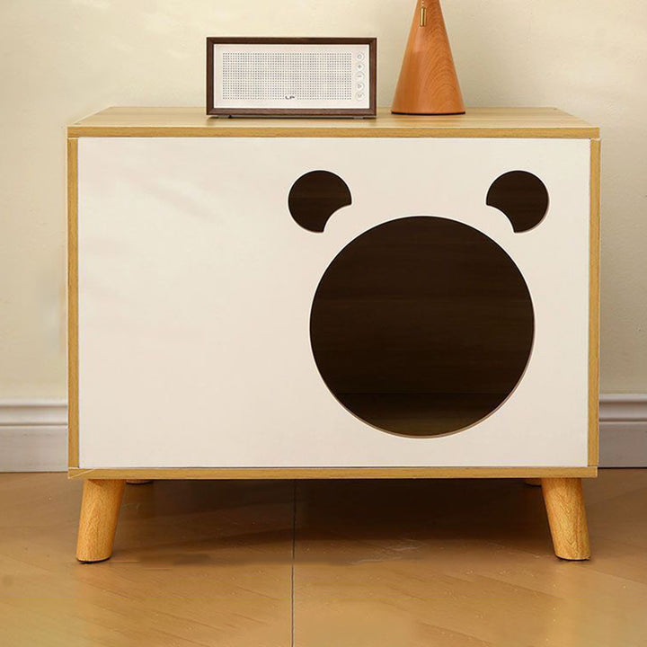 Table de chevet rectangulaire minimaliste moderne en panneau de fibres à densité moyenne, à 4 pieds, à 2 niveaux, pour chambre à coucher 