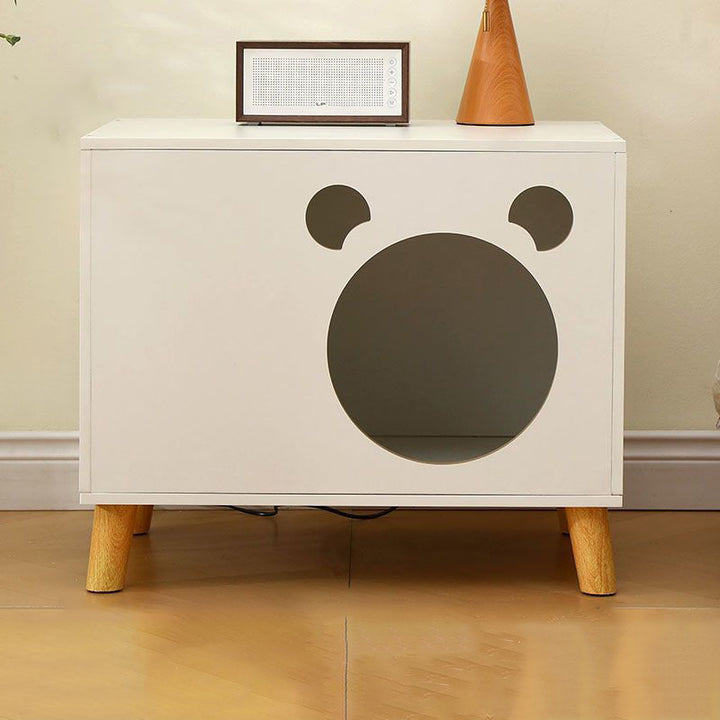 Table de chevet rectangulaire minimaliste moderne en panneau de fibres à densité moyenne, à 4 pieds, à 2 niveaux, pour chambre à coucher 