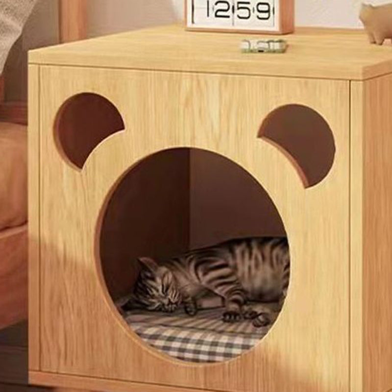 Modern Minimalist Rectangular Medium Density Fiberboard Nightstand 4-Leg 2-Tier For Bedroom