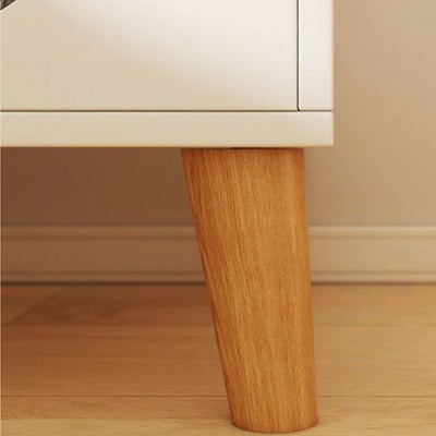 Modern Minimalist Rectangular Medium Density Fiberboard Nightstand 4-Leg 2-Tier For Bedroom