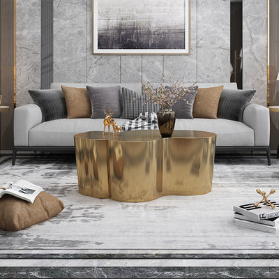 Modern Minimalist Stainless Steel Wavy Coffee Table Heat-Resistant For Living Room