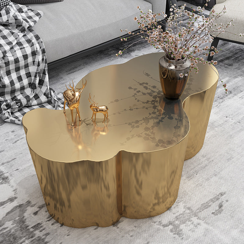 Modern Minimalist Stainless Steel Wavy Coffee Table Heat-Resistant For Living Room