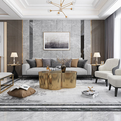 Modern Minimalist Stainless Steel Wavy Coffee Table Heat-Resistant For Living Room