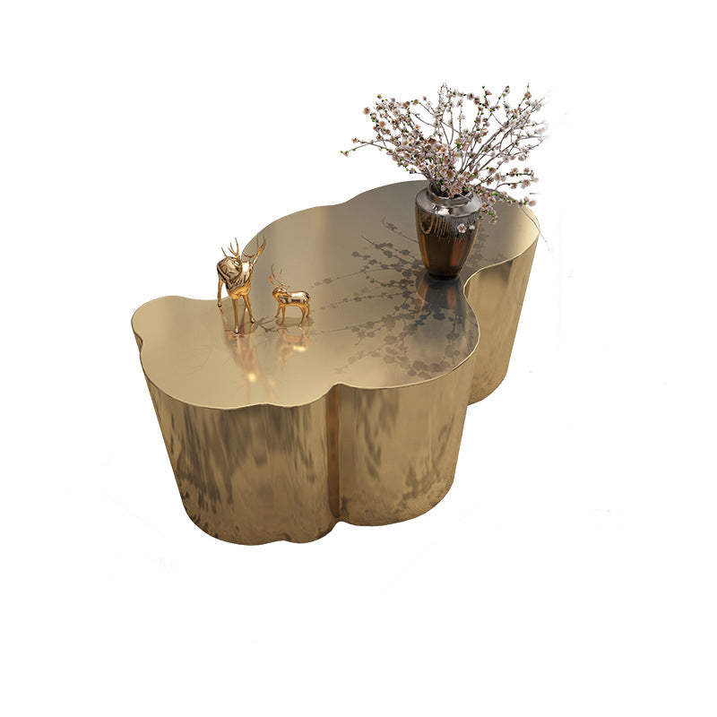 Modern Minimalist Stainless Steel Wavy Coffee Table Heat-Resistant For Living Room