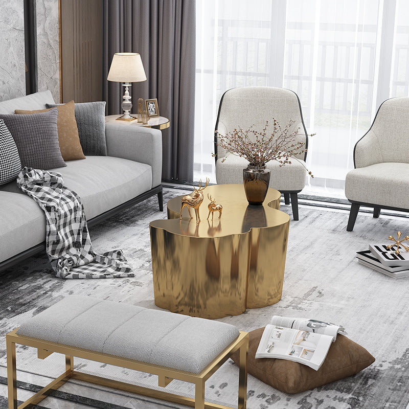 Modern Minimalist Stainless Steel Wavy Coffee Table Heat-Resistant For Living Room