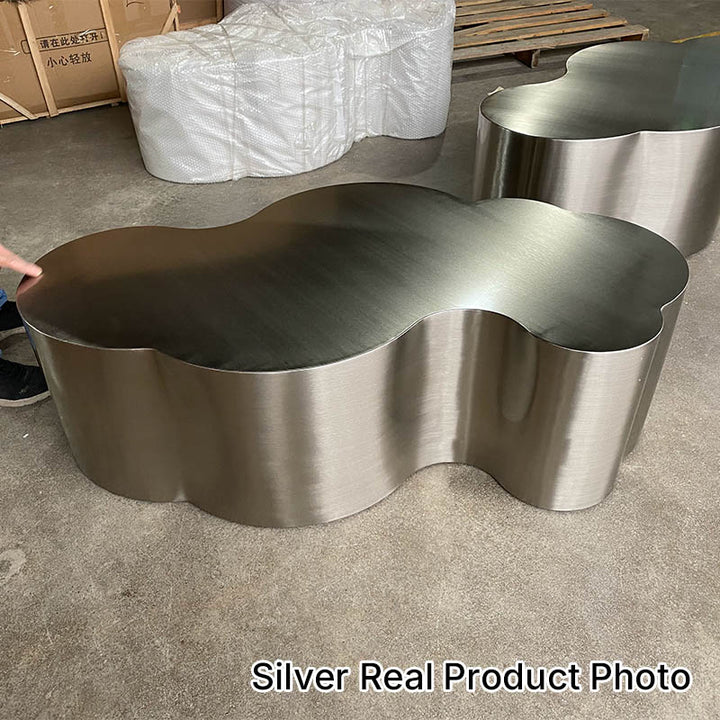 Modern Minimalist Stainless Steel Wavy Coffee Table Heat-Resistant For Living Room