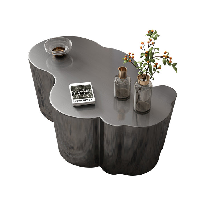 Modern Minimalist Stainless Steel Wavy Coffee Table Heat-Resistant For Living Room