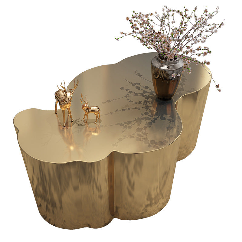Modern Minimalist Stainless Steel Wavy Coffee Table Heat-Resistant For Living Room
