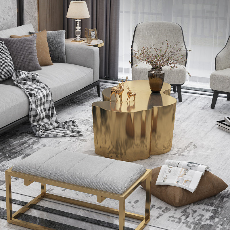 Modern Minimalist Stainless Steel Wavy Coffee Table Heat-Resistant For Living Room