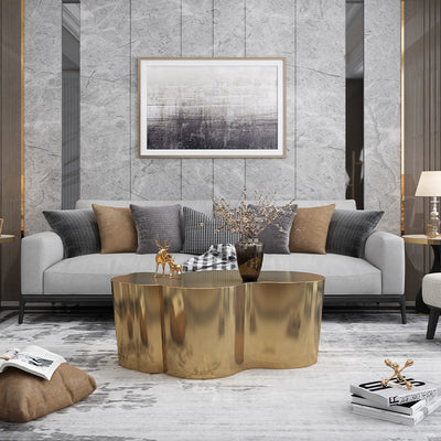 Modern Minimalist Stainless Steel Wavy Coffee Table Heat-Resistant For Living Room