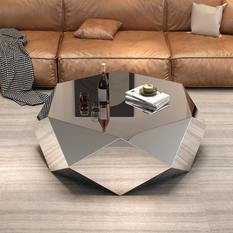 Modern Minimalist Diamond-Shaped Stainless Steel Coffee Table Excellent Load-Bearing Capacity For Living Room