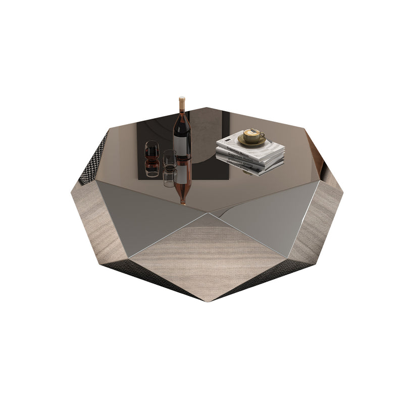 Modern Minimalist Diamond-Shaped Stainless Steel Coffee Table Excellent Load-Bearing Capacity For Living Room