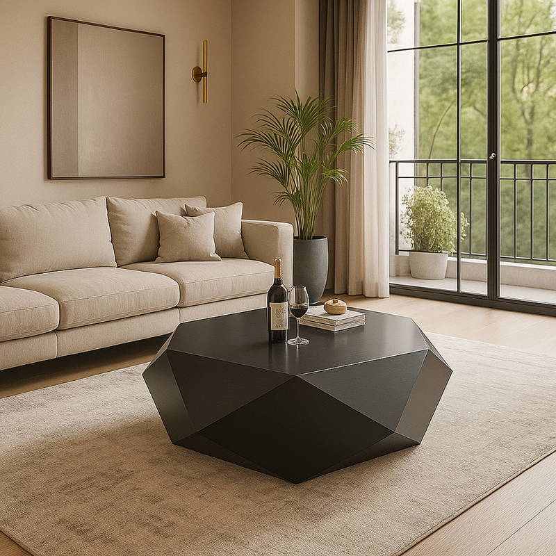 Modern Minimalist Diamond-Shaped Stainless Steel Coffee Table Excellent Load-Bearing Capacity For Living Room