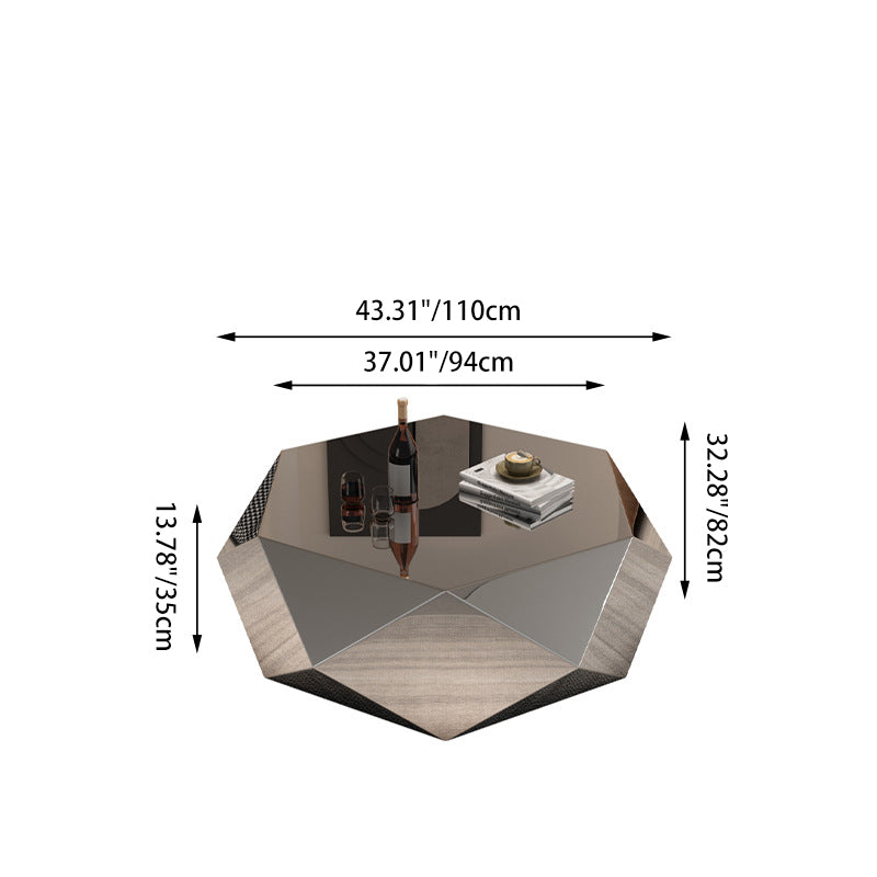 Modern Minimalist Diamond-Shaped Stainless Steel Coffee Table Excellent Load-Bearing Capacity For Living Room
