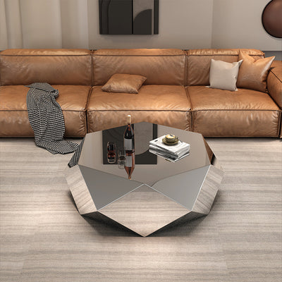 Modern Minimalist Diamond-Shaped Stainless Steel Coffee Table Excellent Load-Bearing Capacity For Living Room