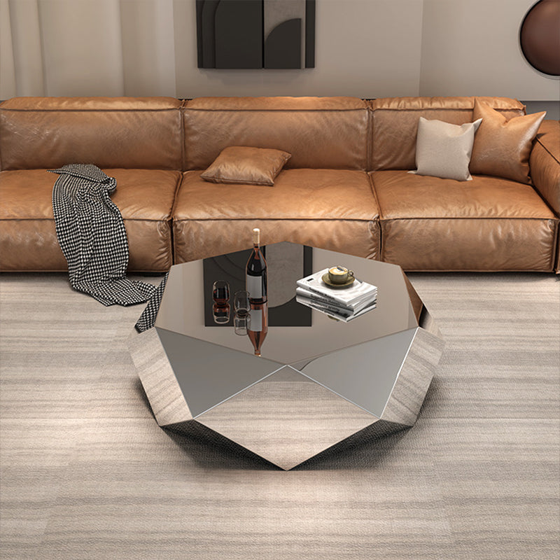 Modern Minimalist Diamond-Shaped Stainless Steel Coffee Table Excellent Load-Bearing Capacity For Living Room