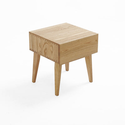 Modern Minimalist Rectangular Solid Wood Nightstand 1-Drawer 4-Leg For Bedroom