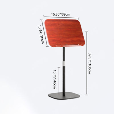 Modern Minimalist Rectangular Solid Wood Metal End Table Rotating For Home Office