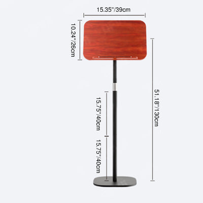 Modern Minimalist Rectangular Solid Wood Metal End Table Rotating For Home Office