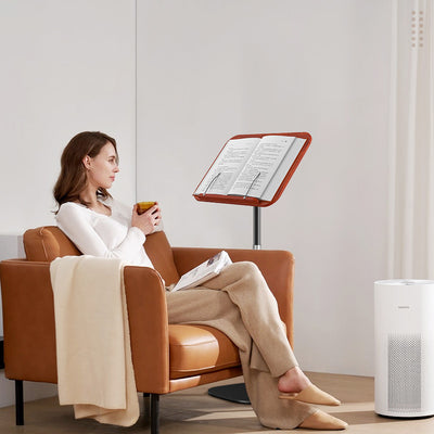 Modern Minimalist Rectangular Solid Wood Metal End Table Rotating For Home Office