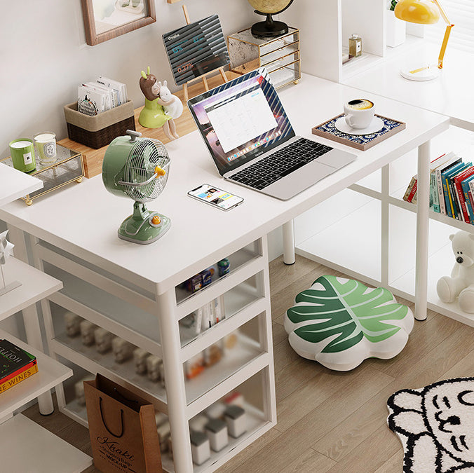 Modern Minimalist Rectangular Medium Density Fiberboard Desks 4-Leg For Home Office