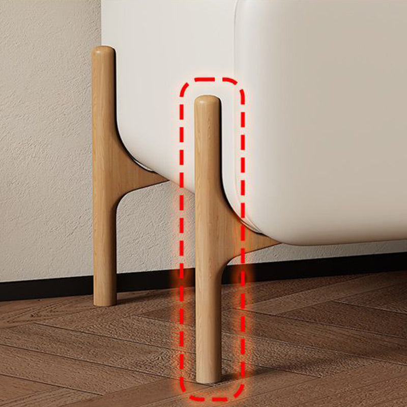 Modern Minimalist Rectangular Cat-Scratch-Resistant Leather Solid Wood Medium Density Fiberboard Nightstand 3-Drawer 4-Leg For Bedroom