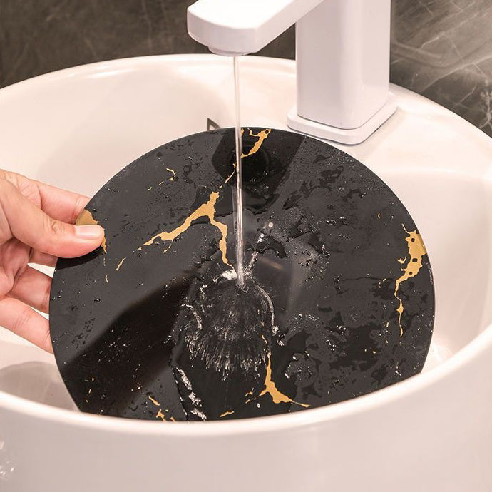 Modern Minimalist Round UV Board Iron End Table 3-Tier For Bathroom