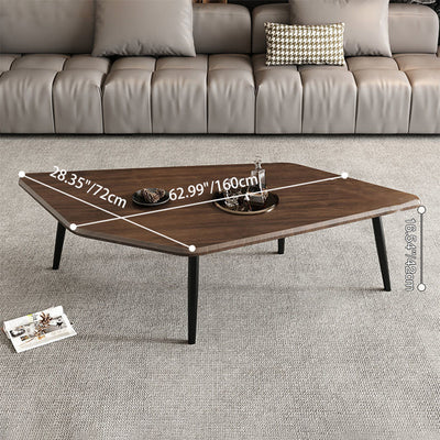 Modern Minimalist Irregular Fiberboard Stainless Steel Coffee Table 4-Leg For Living Room