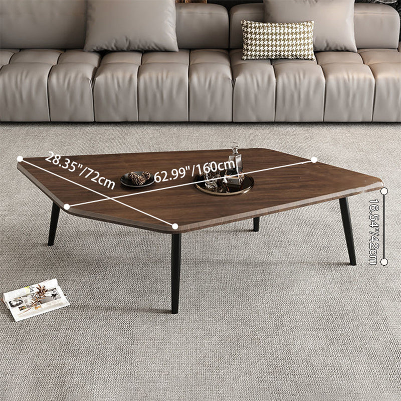 Modern Minimalist Irregular Fiberboard Stainless Steel Coffee Table 4-Leg For Living Room