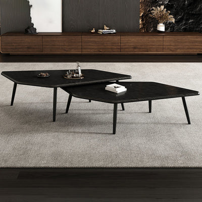 Modern Minimalist Irregular Fiberboard Stainless Steel Coffee Table 4-Leg For Living Room