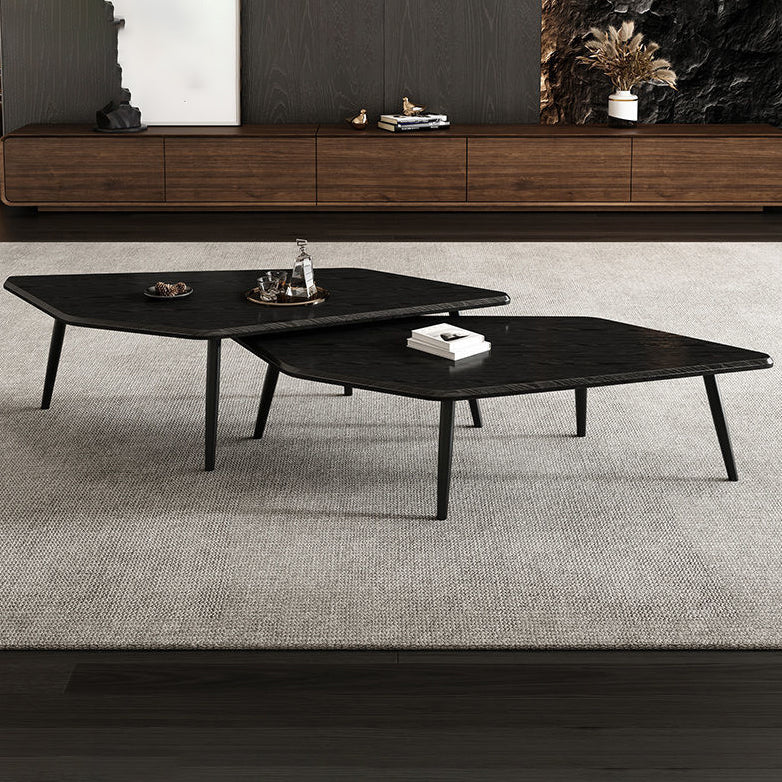 Modern Minimalist Irregular Fiberboard Stainless Steel Coffee Table 4-Leg For Living Room