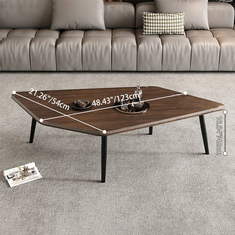 Modern Minimalist Irregular Fiberboard Stainless Steel Coffee Table 4-Leg For Living Room