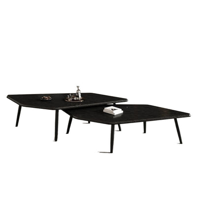 Modern Minimalist Irregular Fiberboard Stainless Steel Coffee Table 4-Leg For Living Room