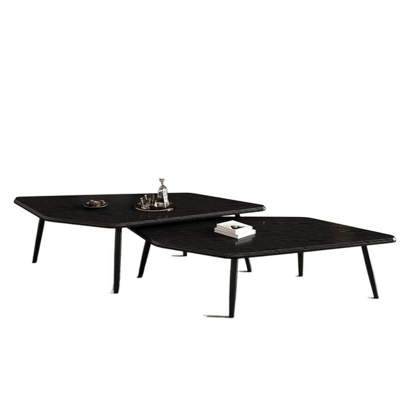 Modern Minimalist Irregular Fiberboard Stainless Steel Coffee Table 4-Leg For Living Room