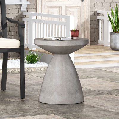 Modern Minimalist Round Magnesium Oxide End Table Sturdy Durable For Living Room