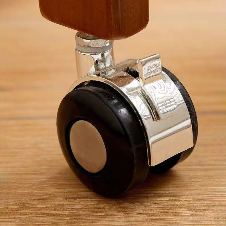 Modern Minimalist Round Rectangular Glass Solid Wood End Table 4-Leg 2-Tier Movable For Living Room