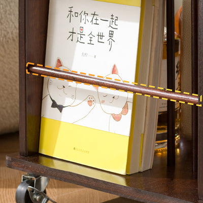 Modern Minimalist Rectangular Bamboo Side Table 2-Tier Movable For Living Room