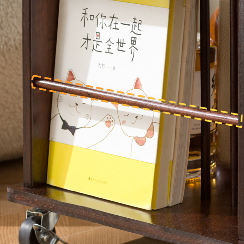 Modern Minimalist Rectangular Bamboo Side Table 2-Tier Movable For Living Room