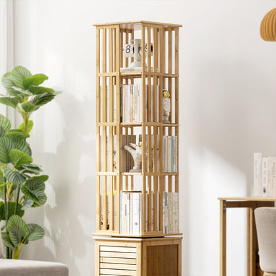 Modern Minimalist Rectangular Bamboo Medium Density Fiberboard Bookshelves 6/7-Tier For Home Office