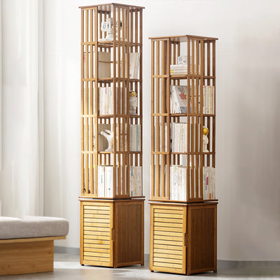 Modern Minimalist Rectangular Bamboo Medium Density Fiberboard Bookshelves 6/7-Tier For Home Office