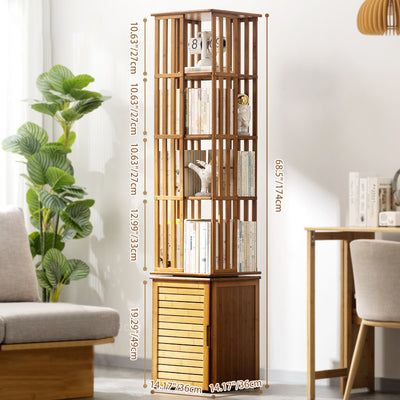 Modern Minimalist Rectangular Bamboo Medium Density Fiberboard Bookshelves 6/7-Tier For Home Office